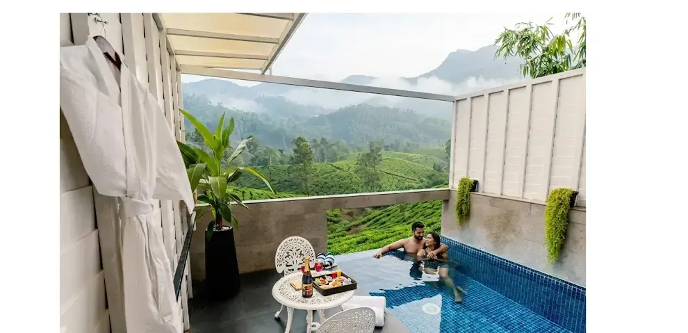 AI image of private pool villa leaf munnar