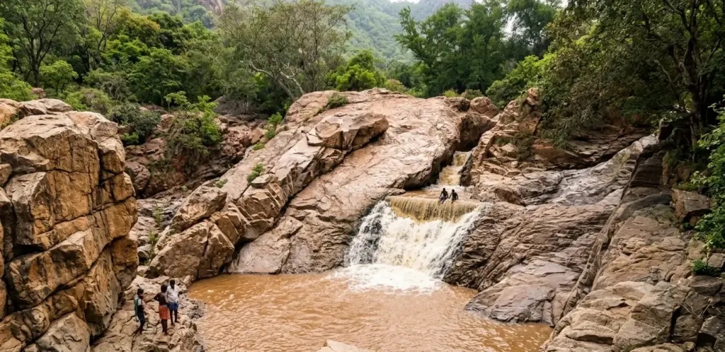 amridhi zoological park & waterfall