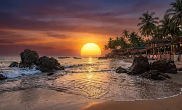 Tropical anjuna beach