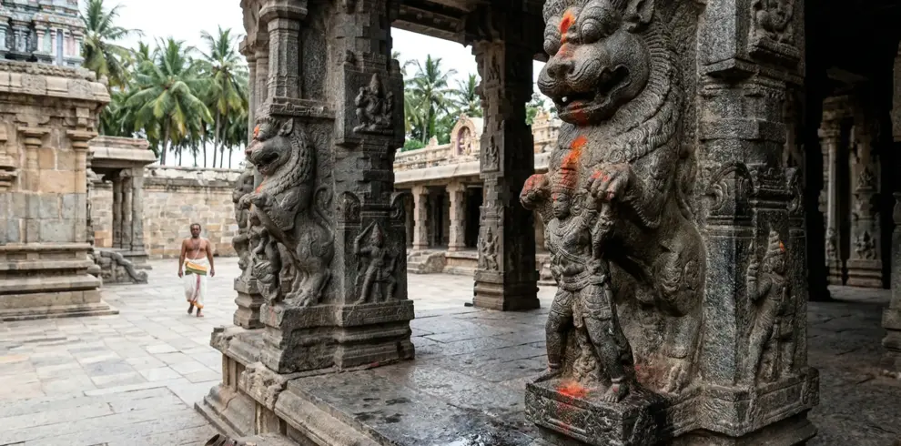 sri margabandeeswarar temple (virinjipuram lion pillars & prakaram)